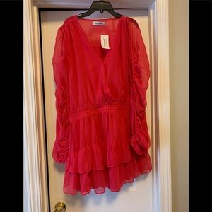 Sheer Sleeve Mini Dress